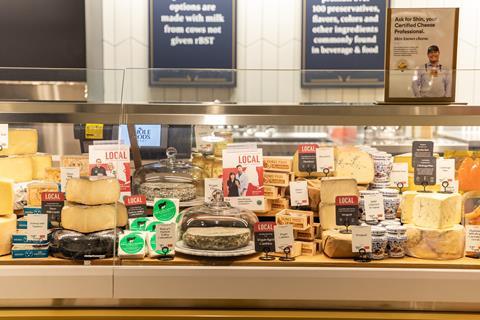 Cheese counter at Whole Foods Market, One Wall Street